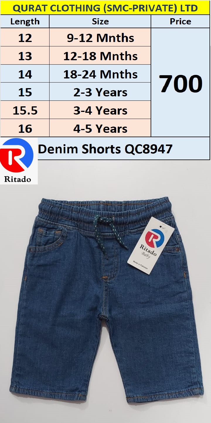Branded Denim Shorts QC8947 