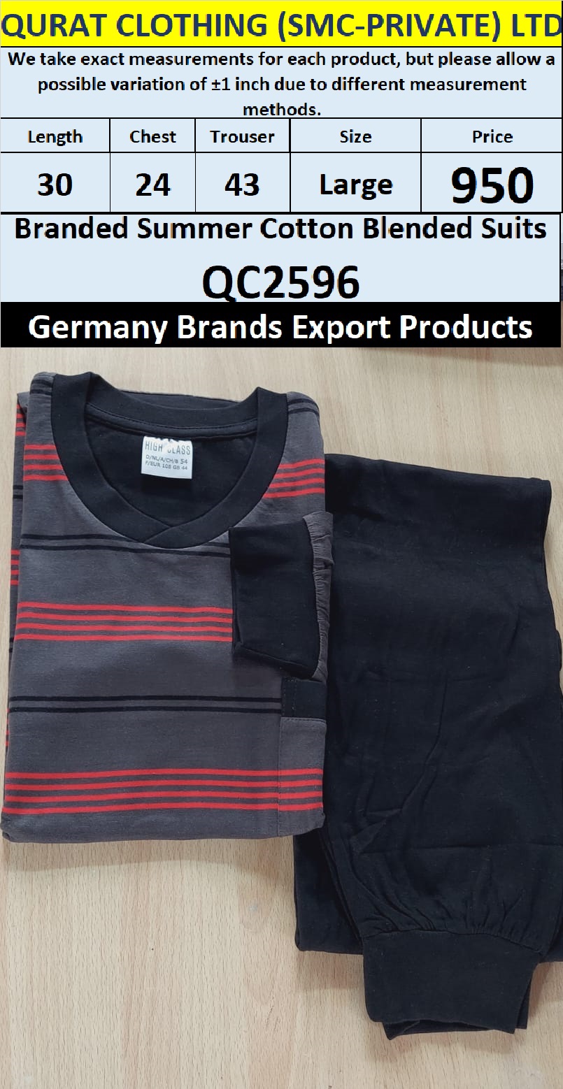 International Brands Summer Cotton Blended Suits Export Germany QC2596