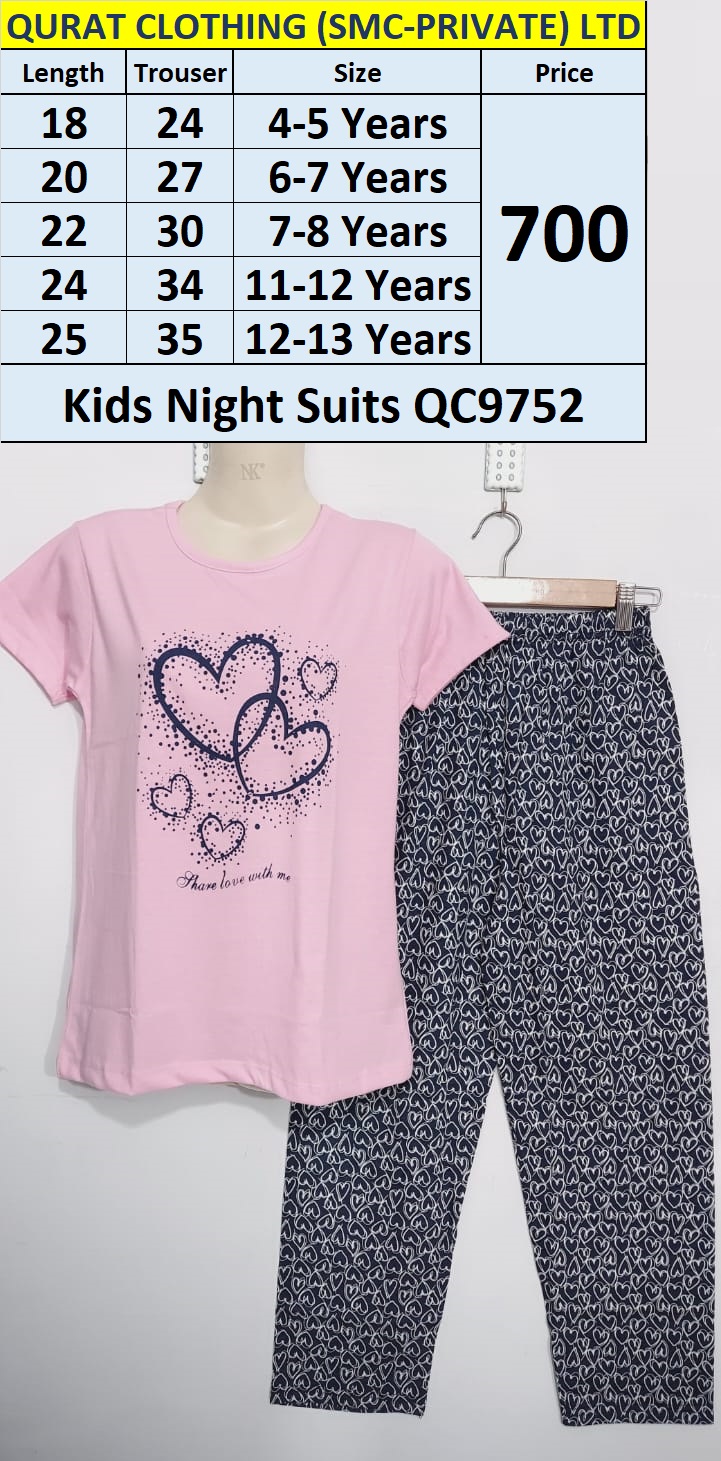 Share Love Pink Heart Night Suits QC9752
