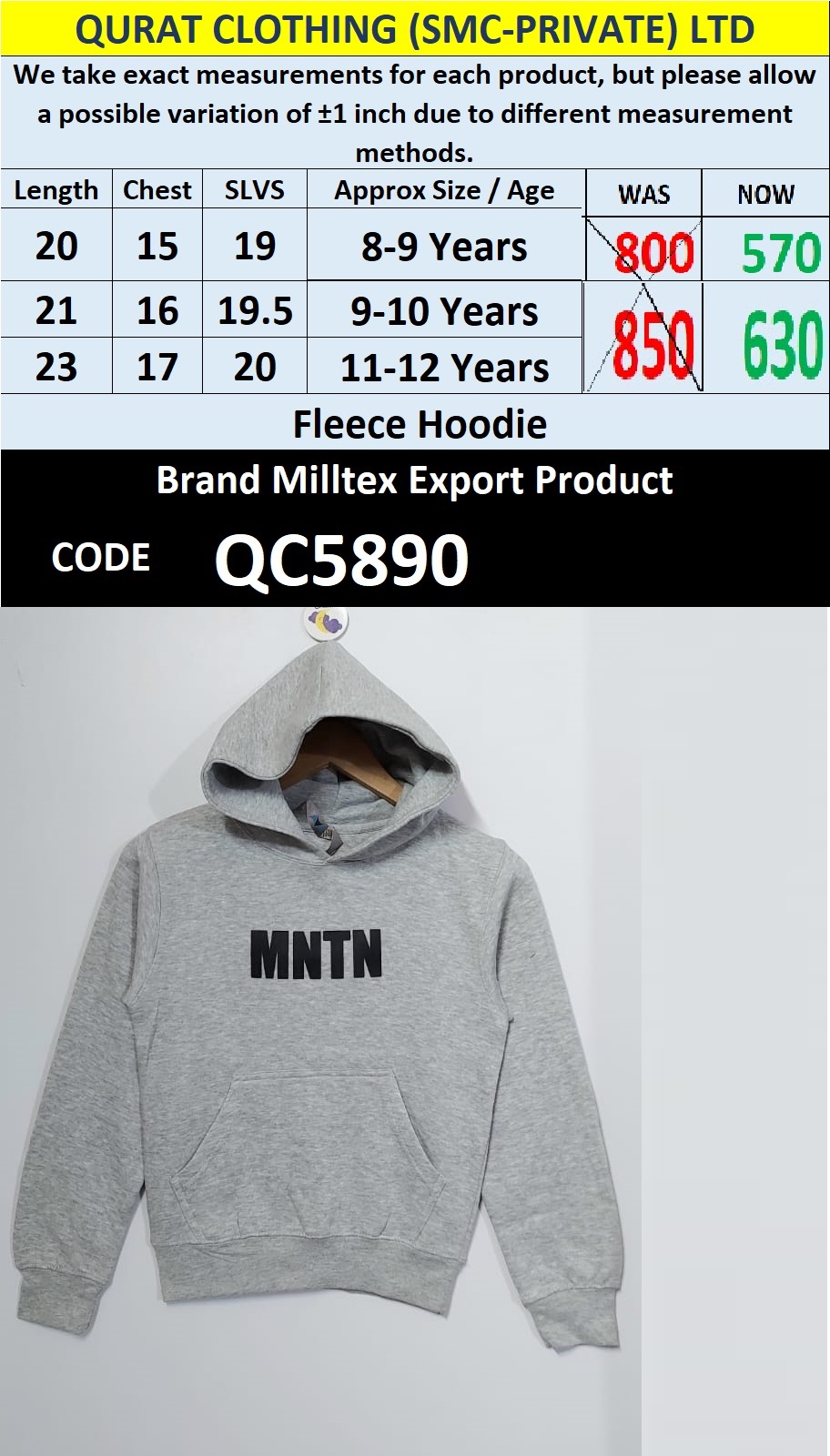 Top International Branded Export Hoodie / Sweatshirt Products - QC5890