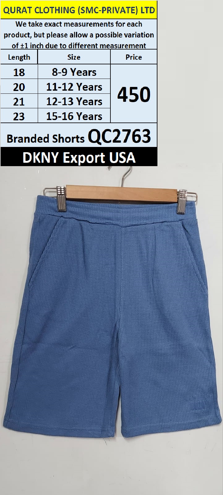 DKNY Brand Shorts QC2763 Export USA