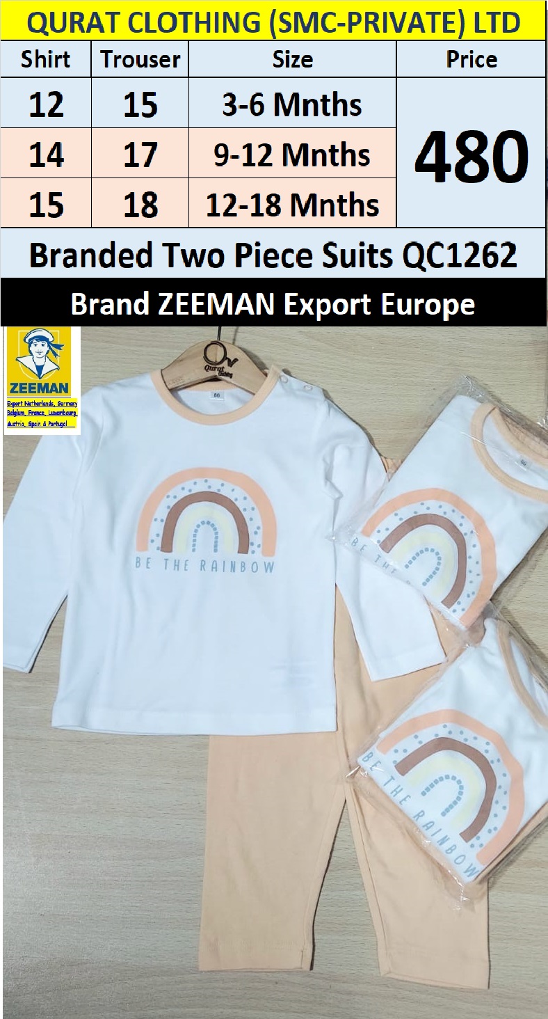 Zeeman Brand Be the Rainbow Two Piece Suit QC1262 Export Europe 