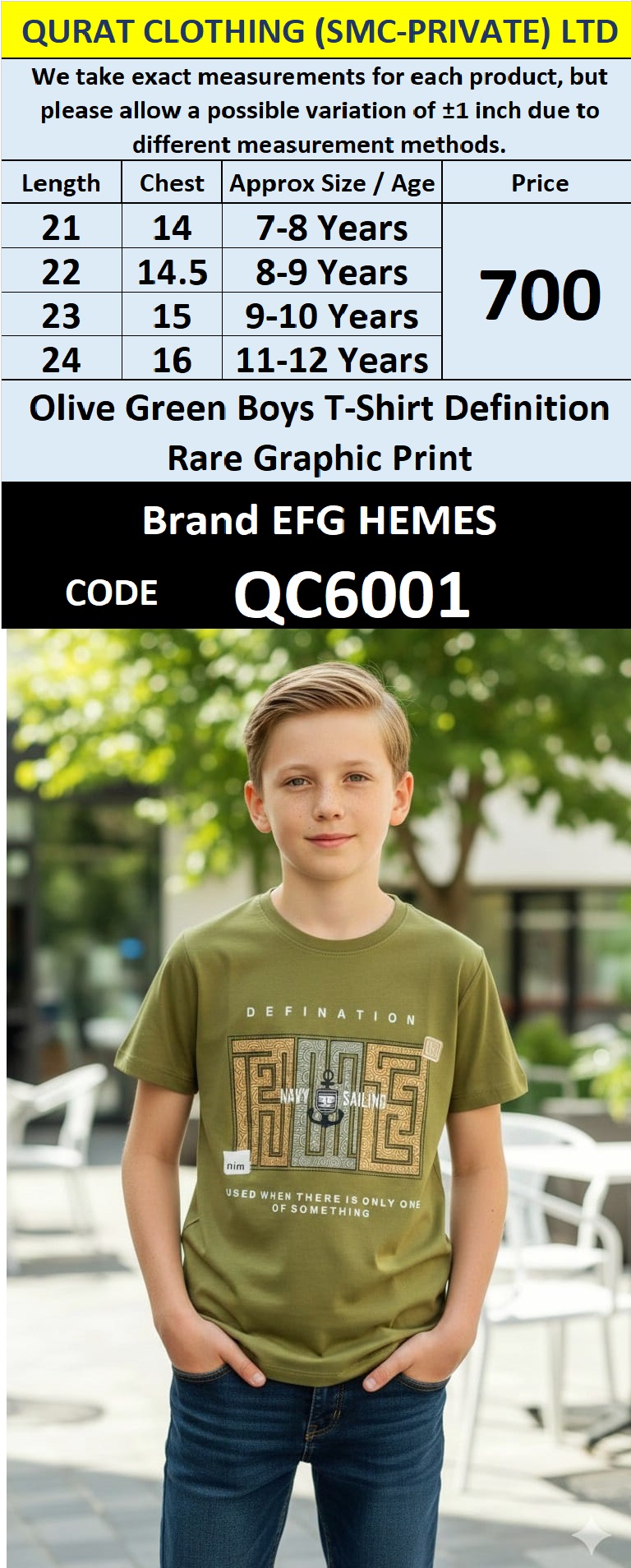 Olive Green Cotton-Blend Boys T-Shirt DEFINITION Rare Graphic Print – Kids Graphic Tee – QC6001
