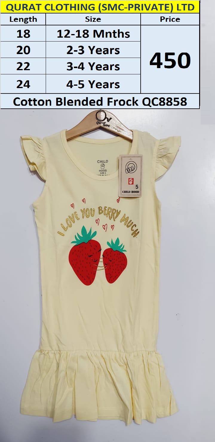 Cotton Blended Frock QC8858 Brand Child Hood