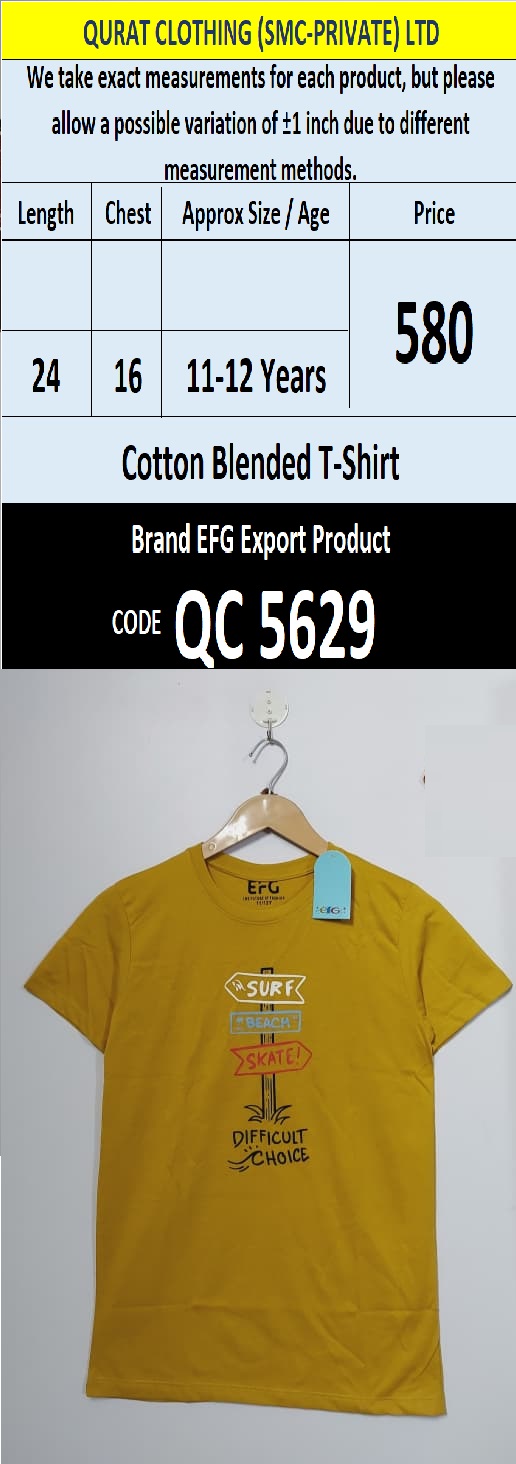 EFG Brand Cotton Blended T-shirt  - QC5629