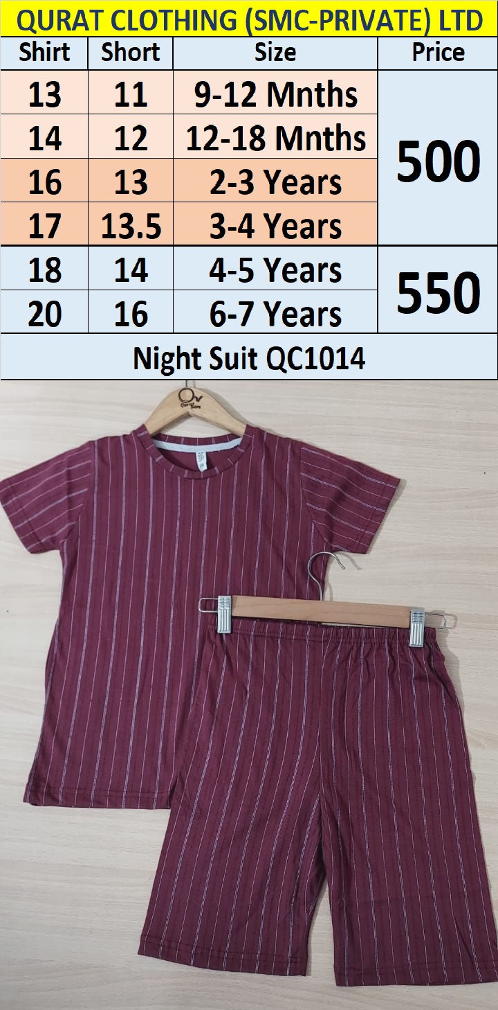 Maroon Night Suit QC1014