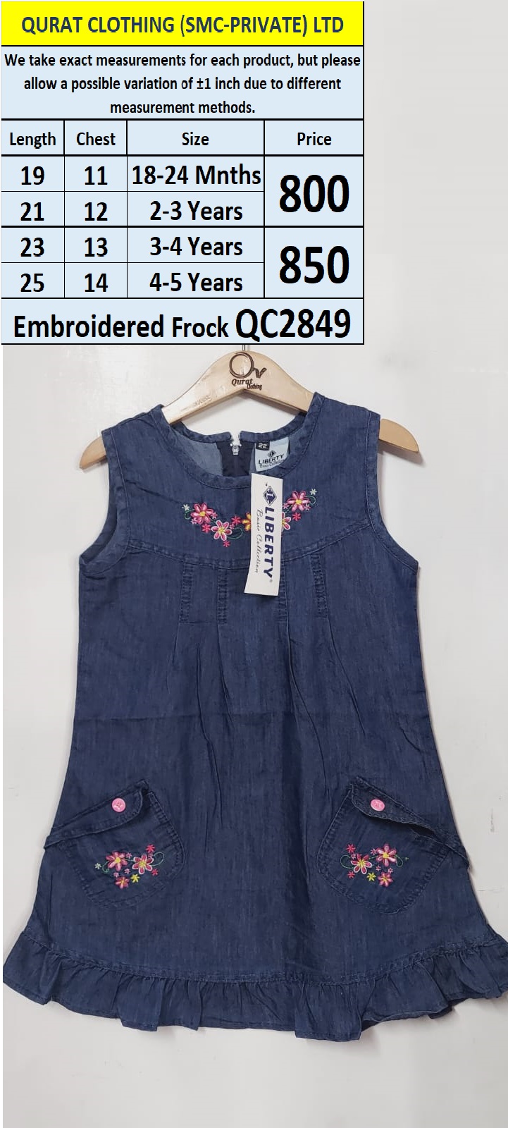 Embroidered Frock QC2849