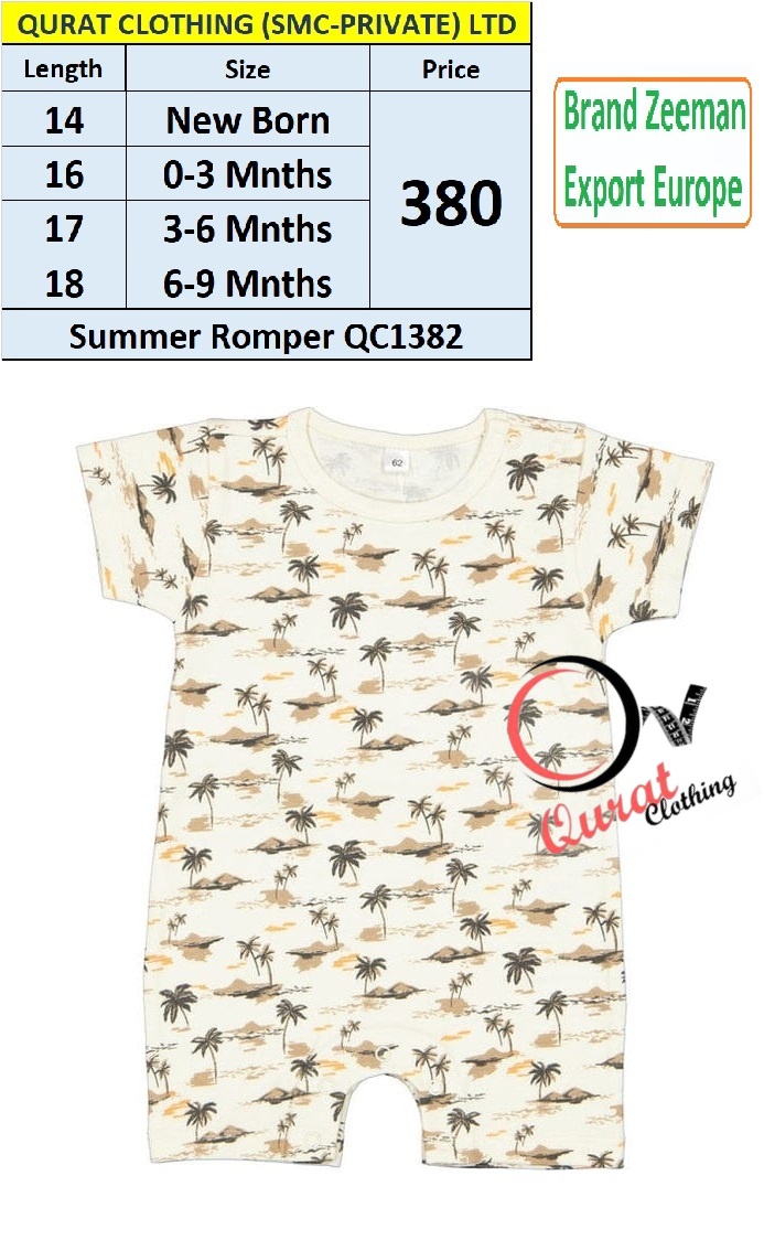 Zeeman Brand Palm Trees Summer Romper QC1382 Export Europe