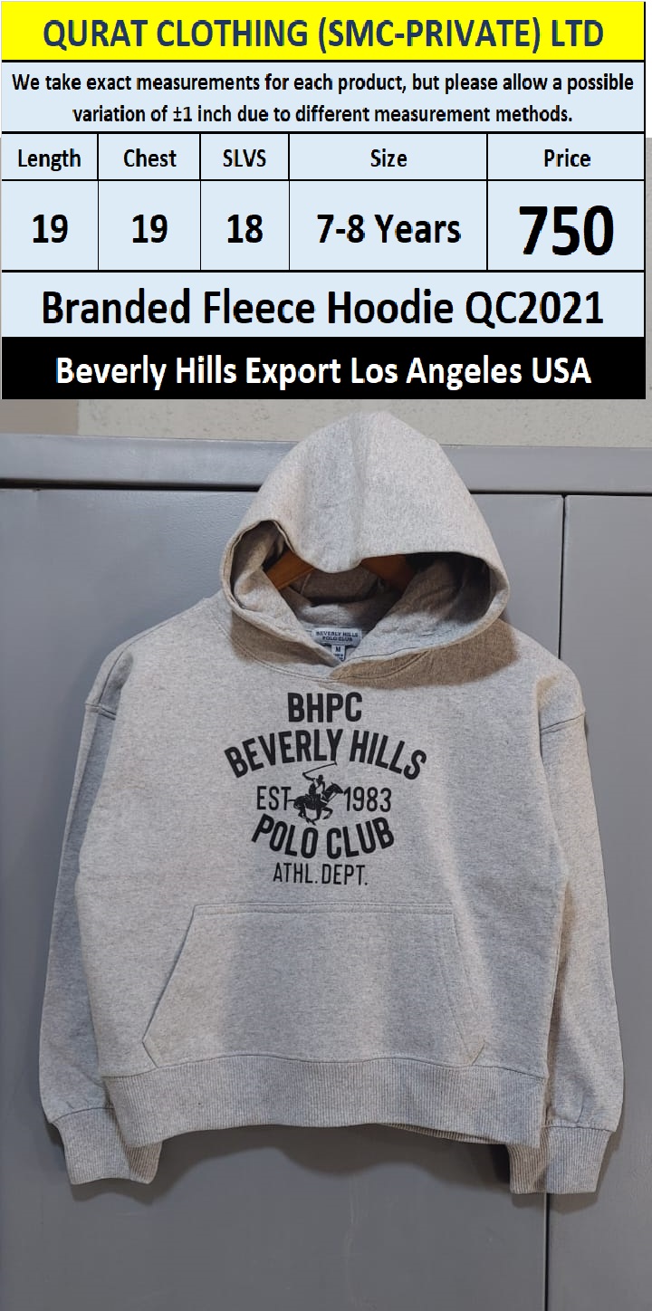 Beverly Hills Brand Fleece Hoodie QC2021 Export Los Angeles USA