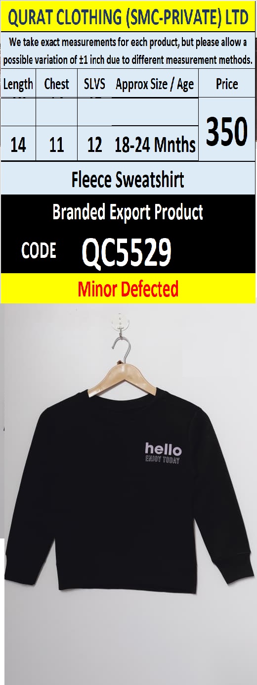 Lefties Brand Fleece Sweatshirt Export Europe or USA (Minor Defected Product) - QC5529
