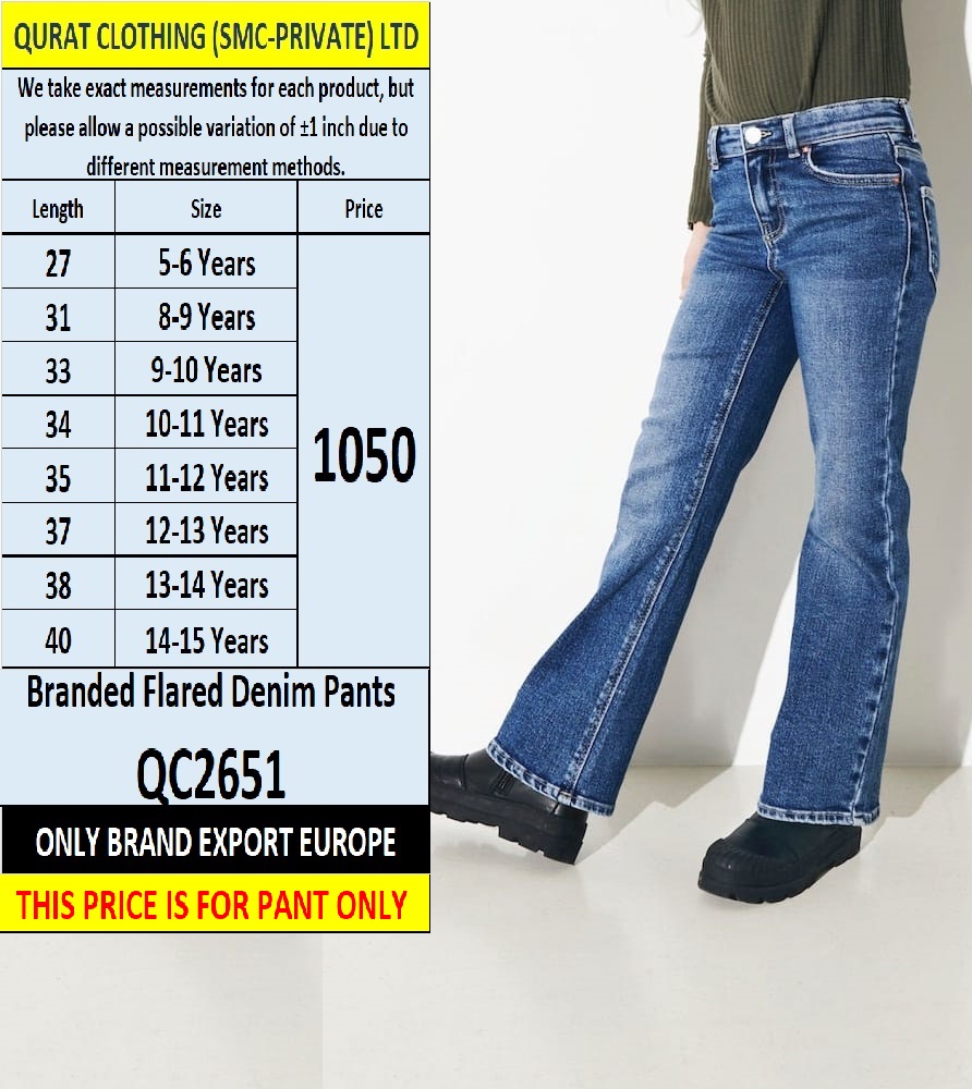 ONLY BRAND DENIM FLARED PANT QC2651 EXPORT EUROPE 
