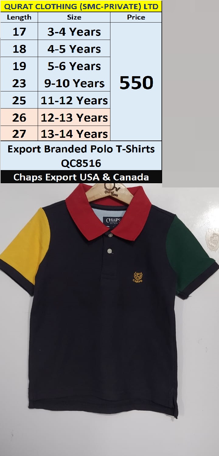  Branded Chaps Polo T-shirt QC8516, Export USA & Canada