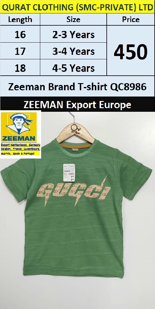 Zeeman Brand T-shirt QC8986 Export Europe