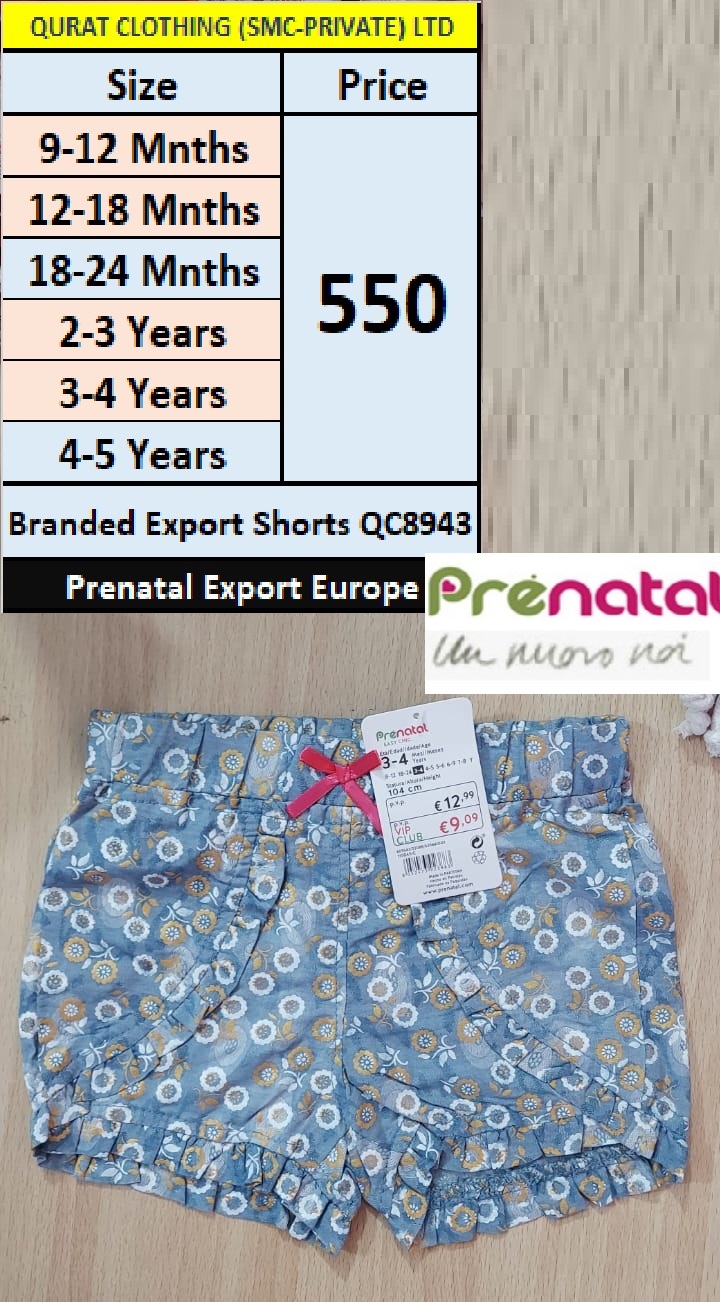Prenatal Brand Export Shorts QC8943 Export Europe