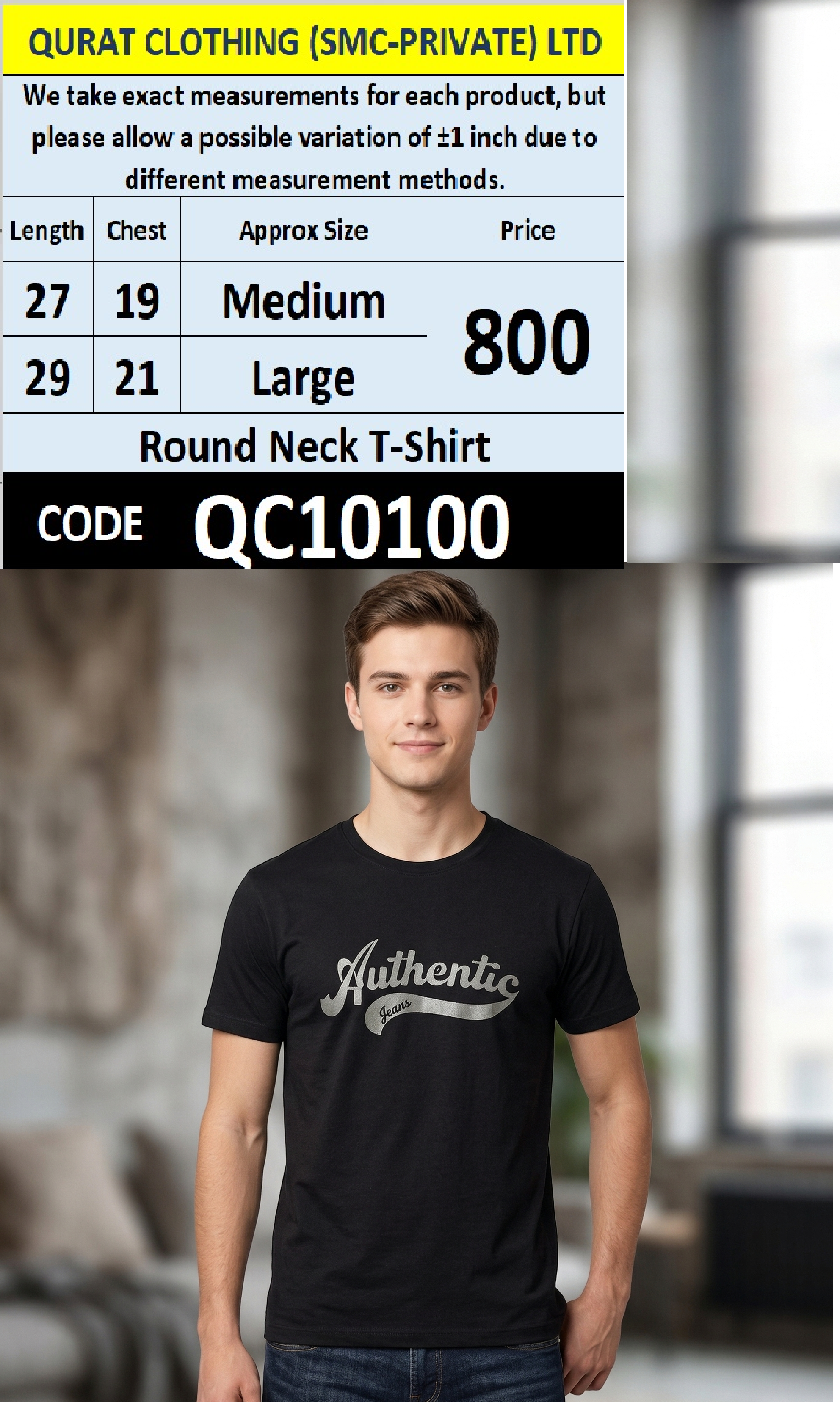 Round Neck Polo T-shirt - QC10100