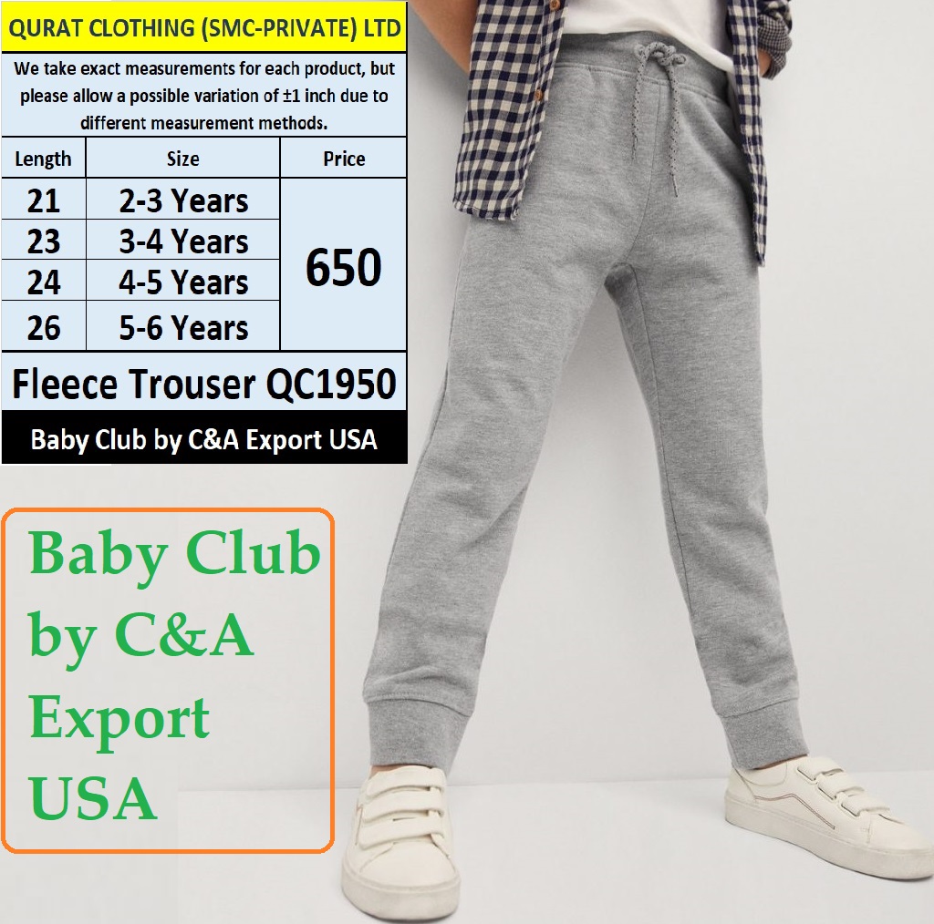Baby Club Brand Fleece Trouser QC1950 Export USA