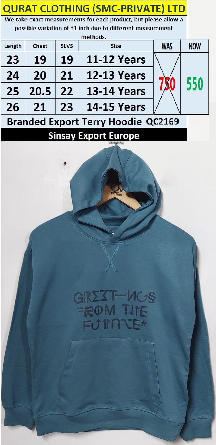 Sinsay Brand Terry Hoodie QC2169 Export Europe 