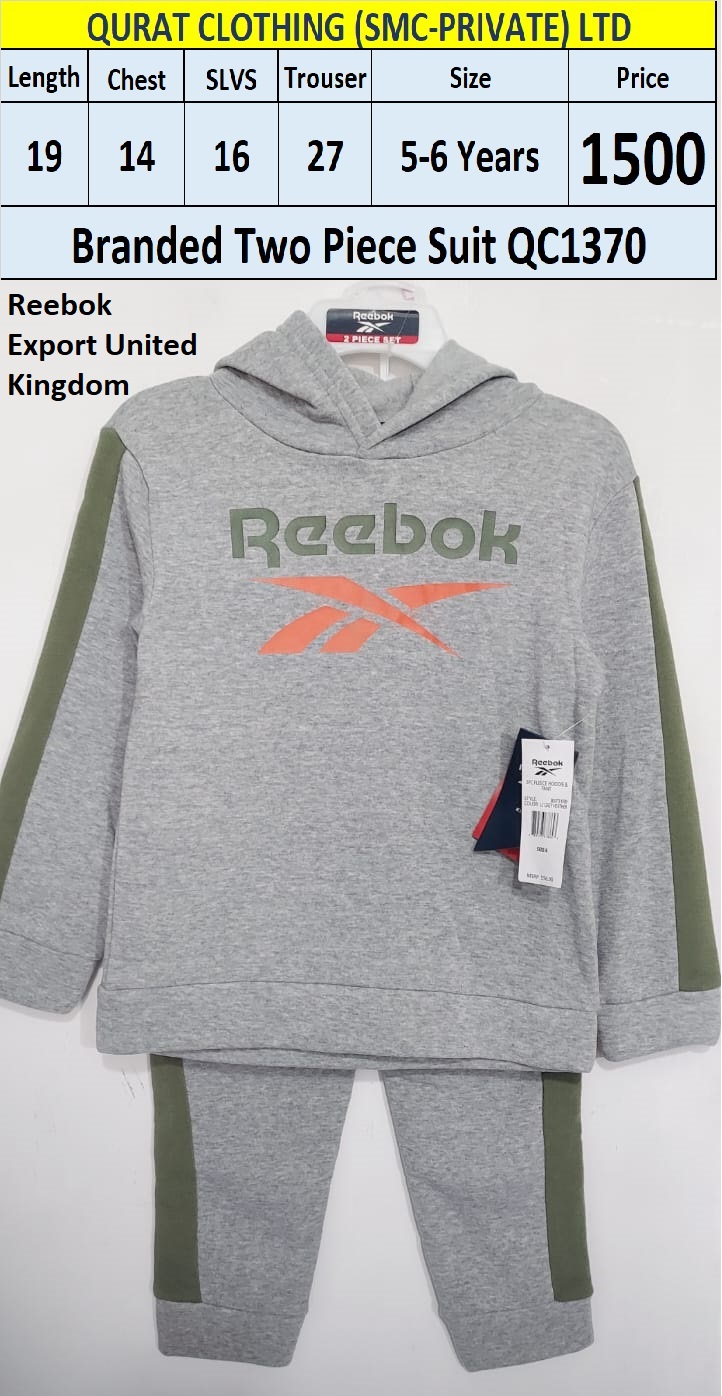 Reebok Branded Track Suit Grey QC1370 Export United Kingdom - QC1370