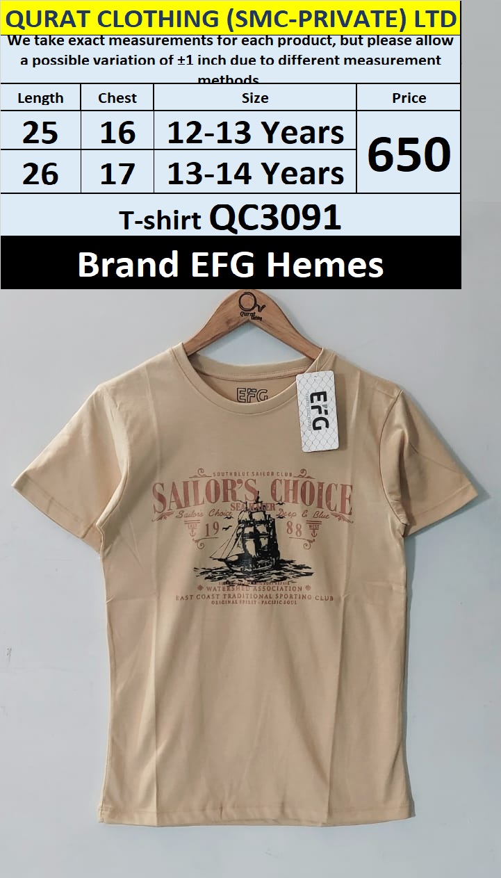 EFG Hemes Brand Cotton Blended T-shirt QC3091