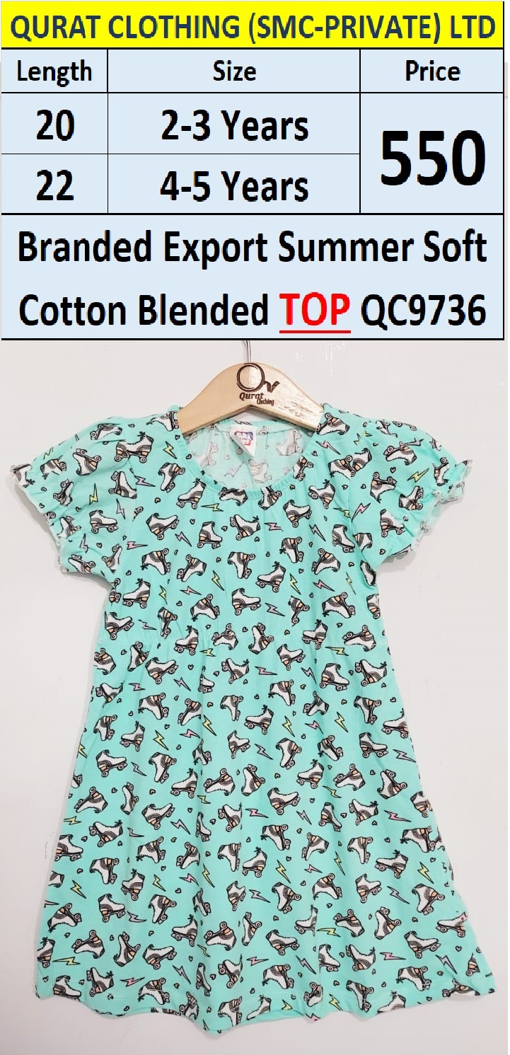 Branded Export Summer Skate Shoe Print Soft Cotton Blended TOP QC9736