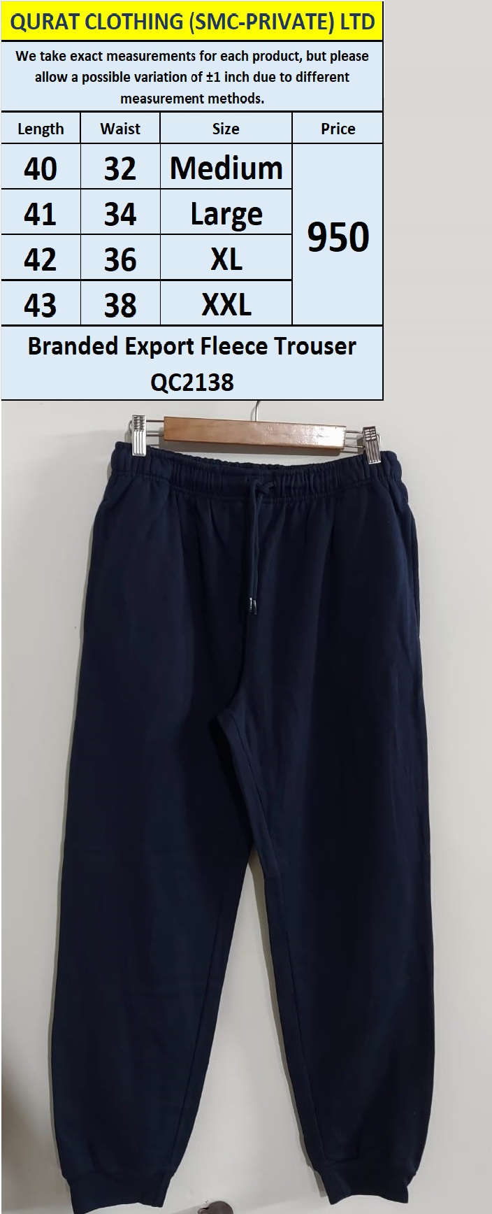 Branded Export Fleece Trouser QC2138