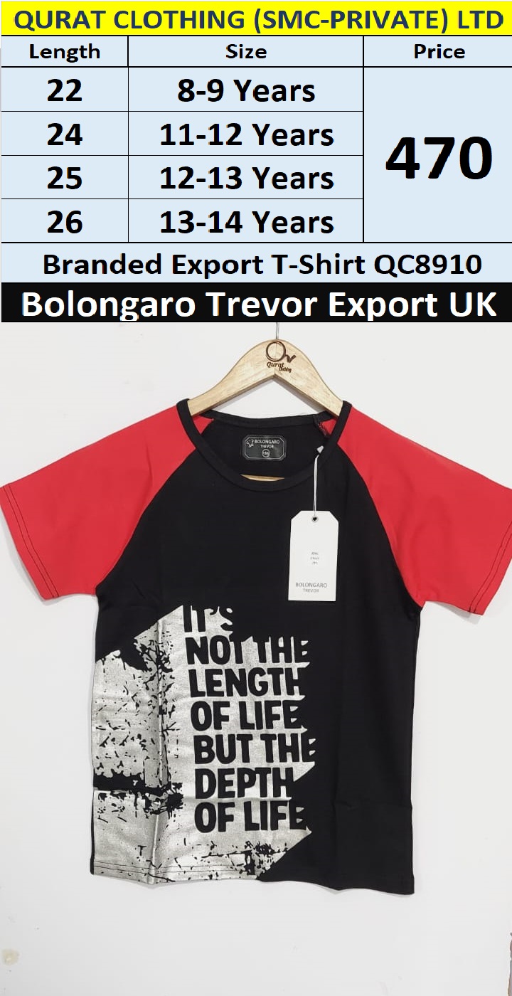 Bolongaro Trevor Branded T-Shirt QC8910 Export United Kingdom
