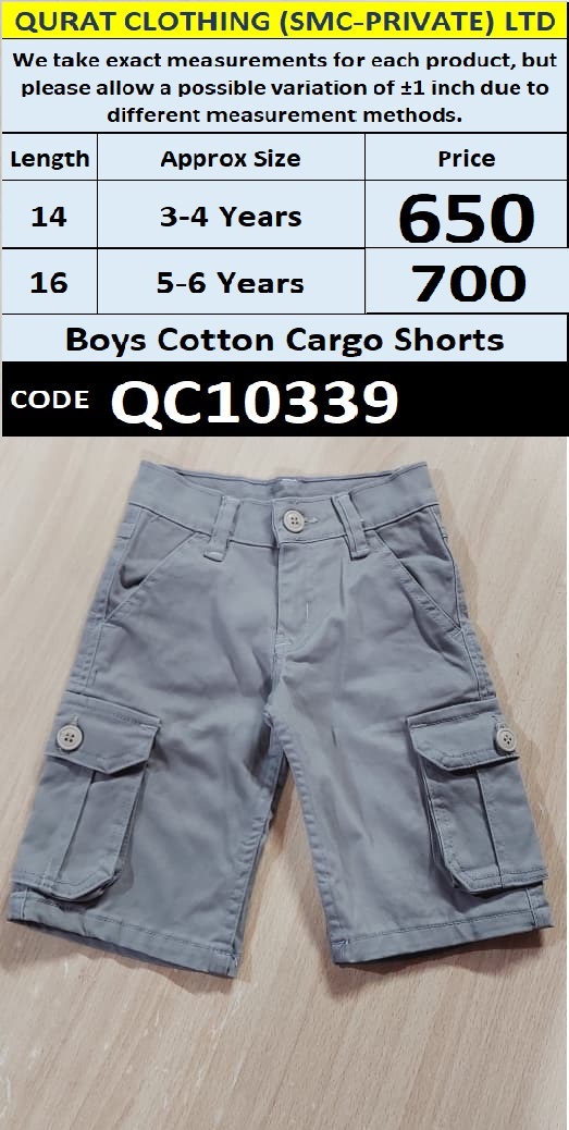 Cotton Cargo Shorts with Multi Pockets – Premium Export Quality - QC10339
