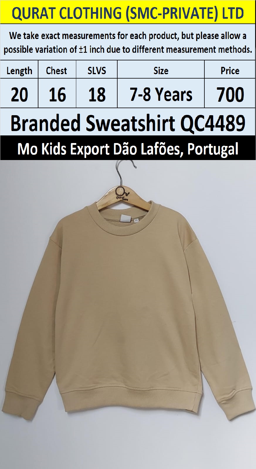 MO Clothing Brand Sweatshirt Export Dão Lafões, Portugal - QC4489