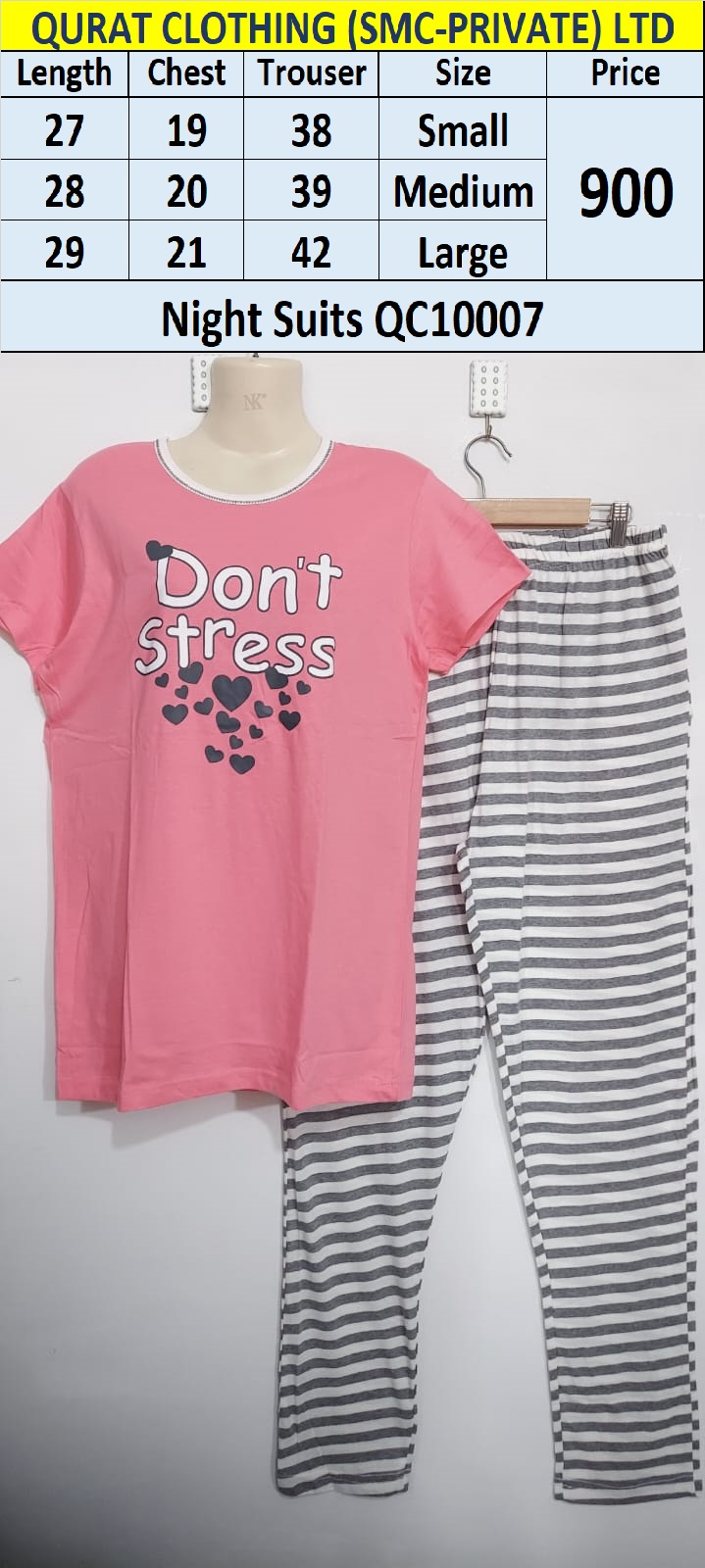 Don't Stress Ladies Night Suit QC10007