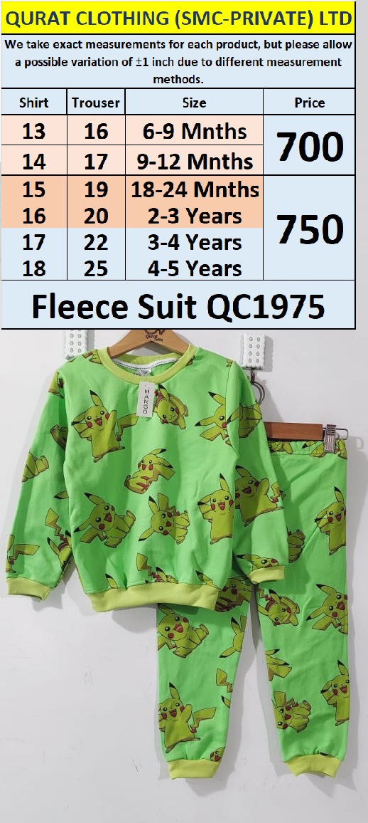 Fleece Two Piece Suit QC1975 by Qurat Clothing 