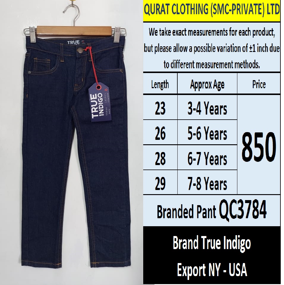 True Indigo Brand Pant QC3784 Export New York - USA