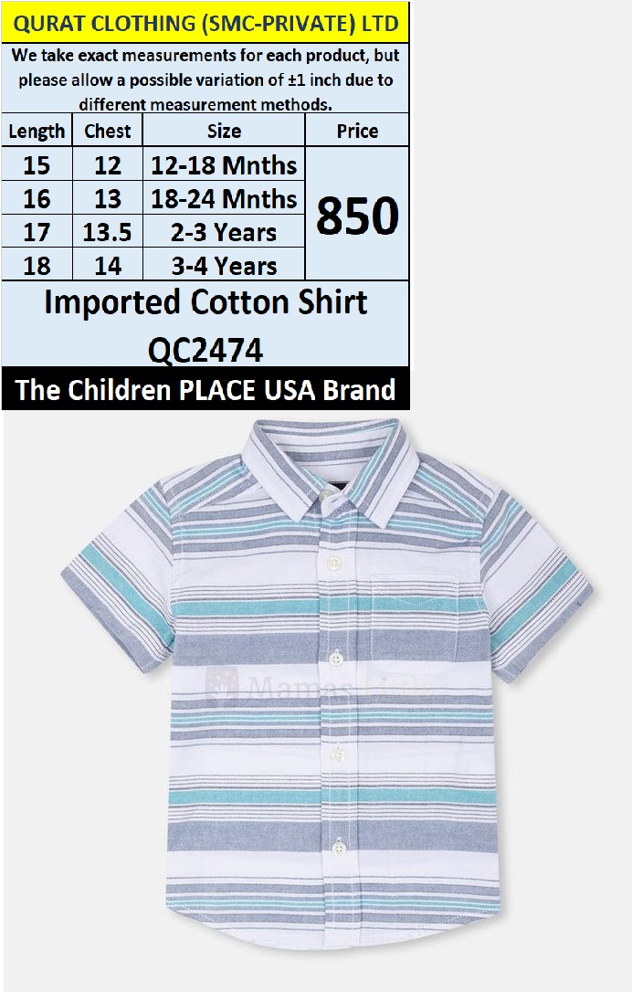 The Children Place Brand Imported Cotton Shirt QC2474 USA Brand