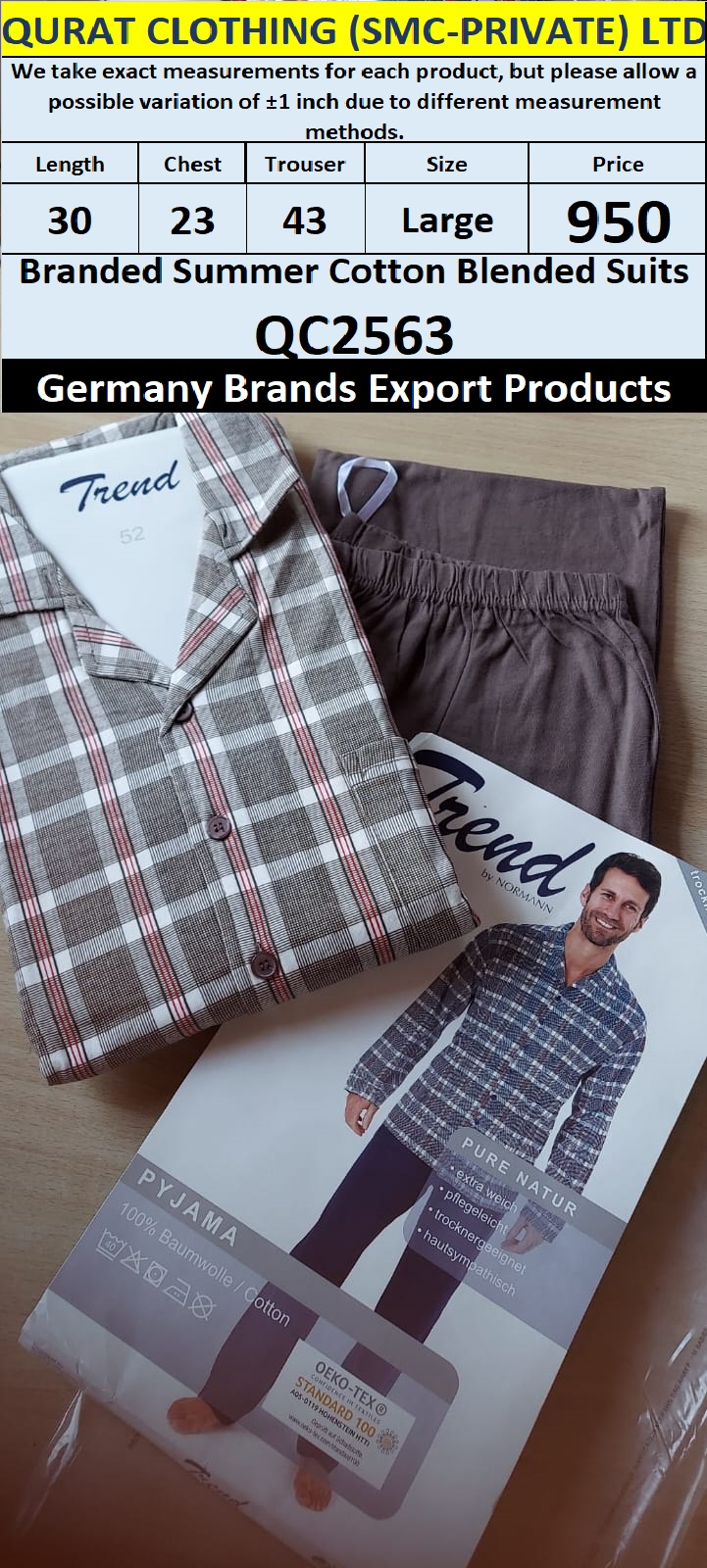 International Brands Summer Cotton Blended Suits Export Germany QC2563
