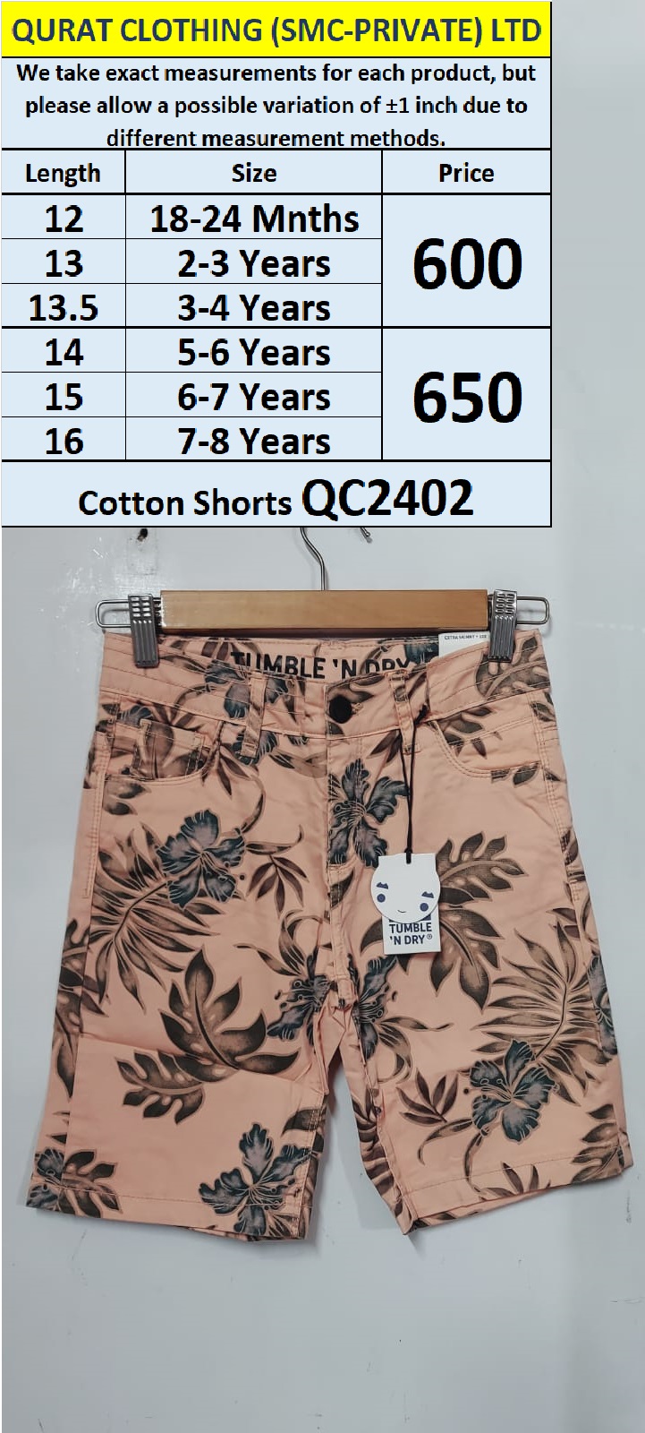 Cotton Printed Shorts QC2402