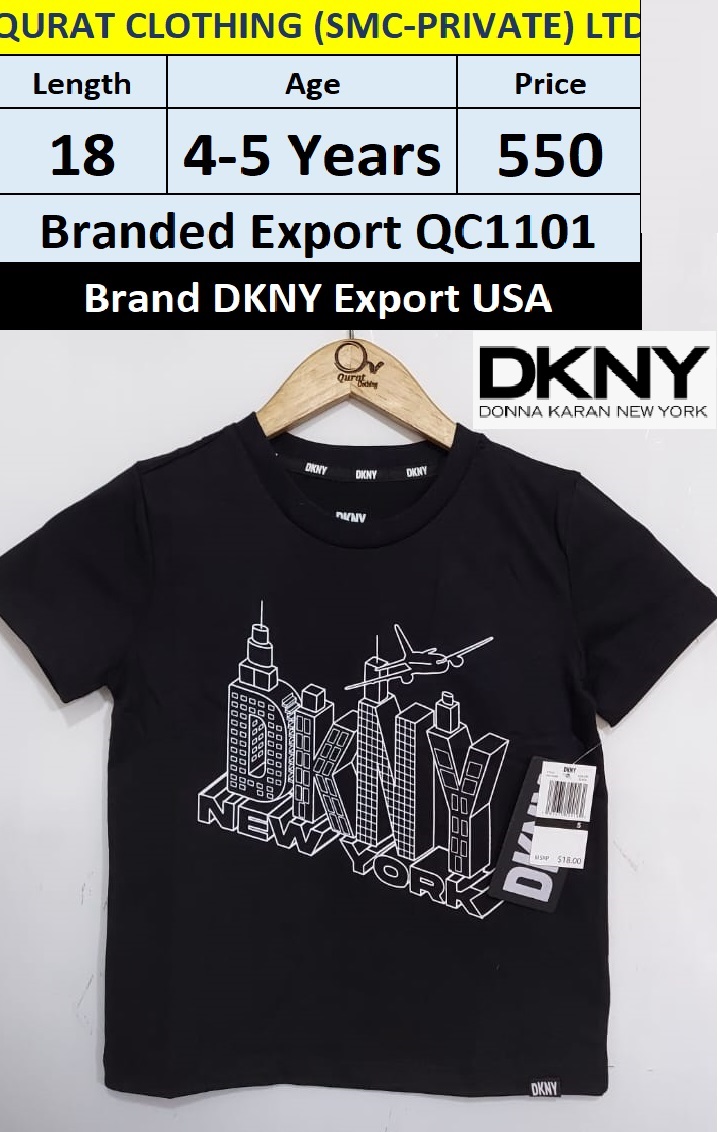 DKNY Brand Black T-shirt QC1101 Export New York 