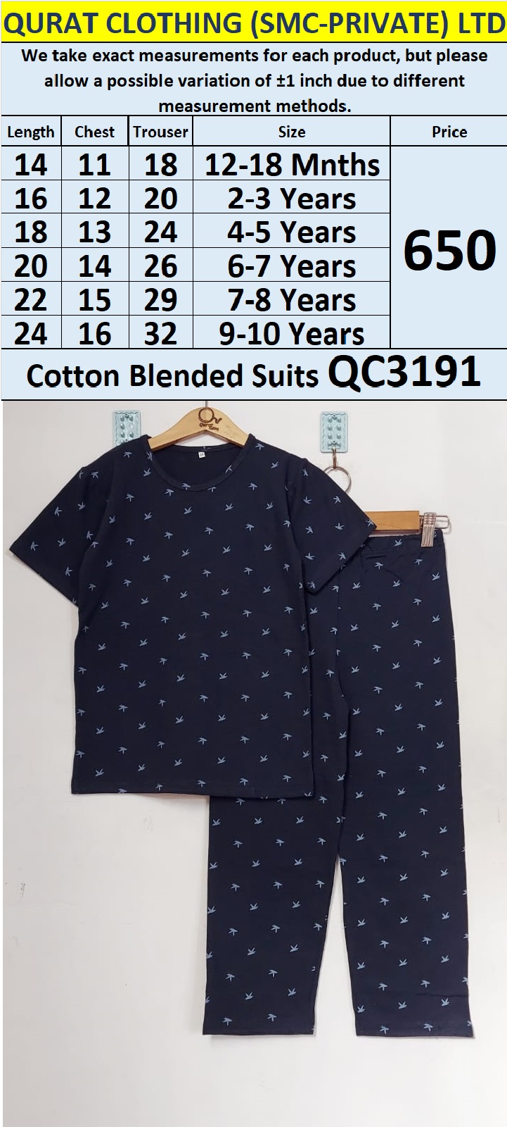 Cotton Blended Suits QC3191