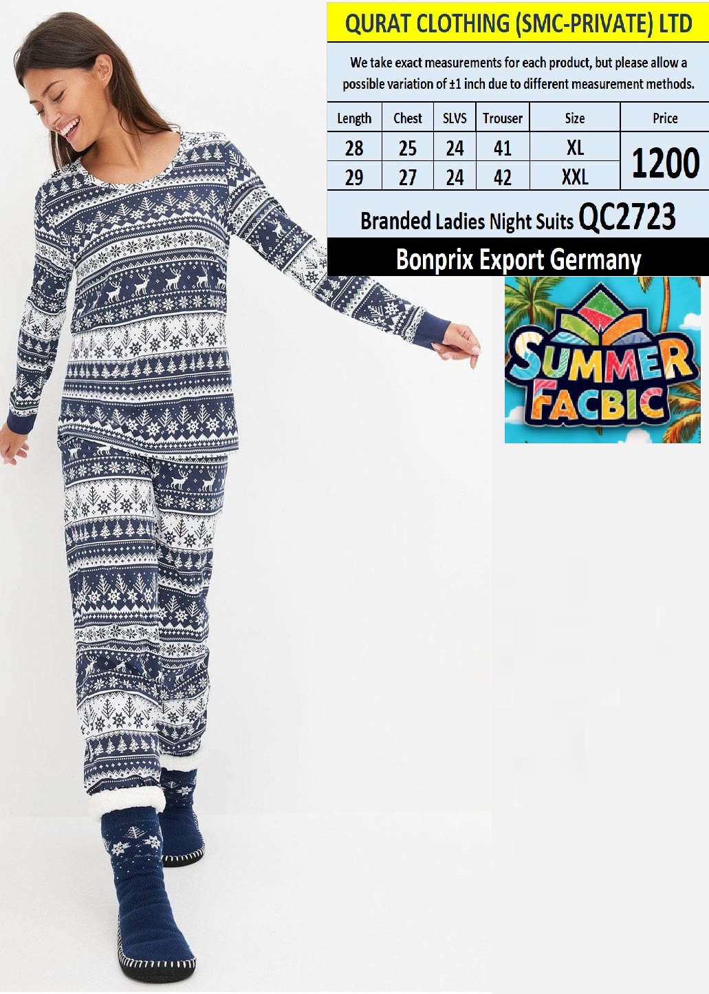 Bonprix BPC Brand Summer Ladies Night Suits QC2723 Export Germany