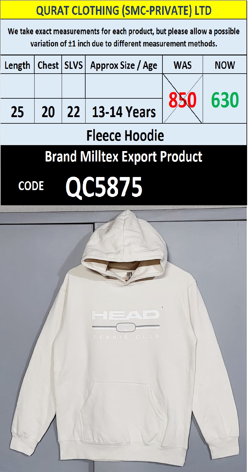 Top International Branded Export Hoodie / Sweatshirt Products - QC5875