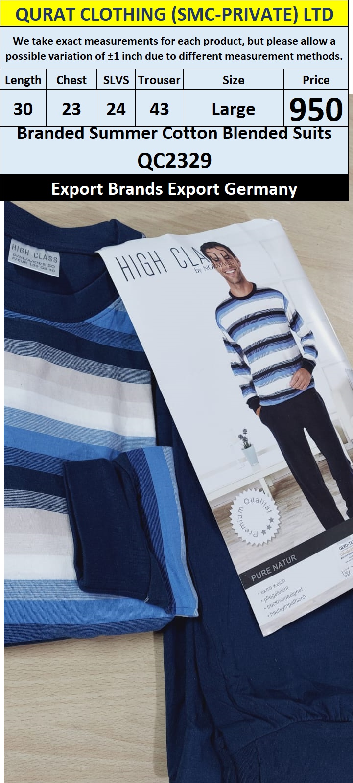 International Brands Summer Cotton Blended Suits Export Germany QC2329
