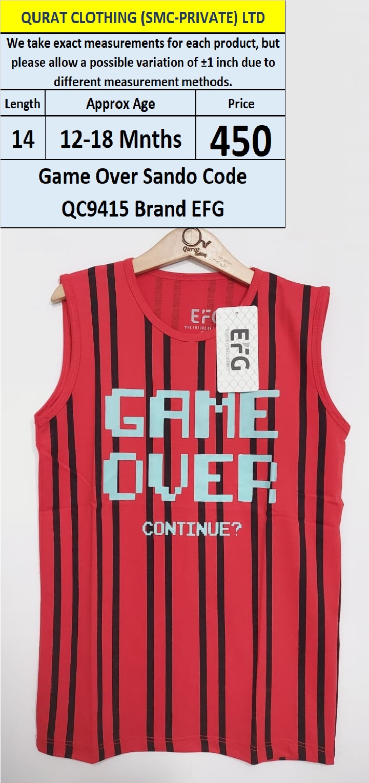 Game Over Sando Code QC9415 Brand EFG