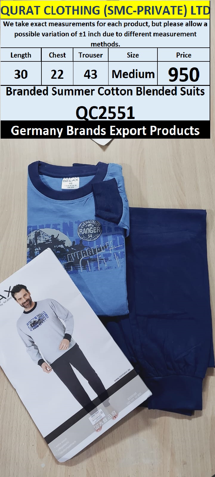 International Brands Summer Cotton Blended Suits Export Germany QC2551