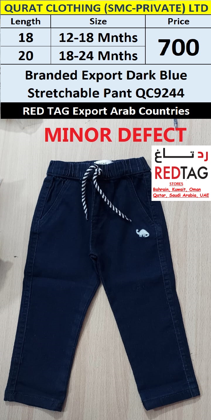 RED TAG Fashion Branded Dark Blue Stretchable Pant QC9244 Export Arab Countries (Minor Defects)