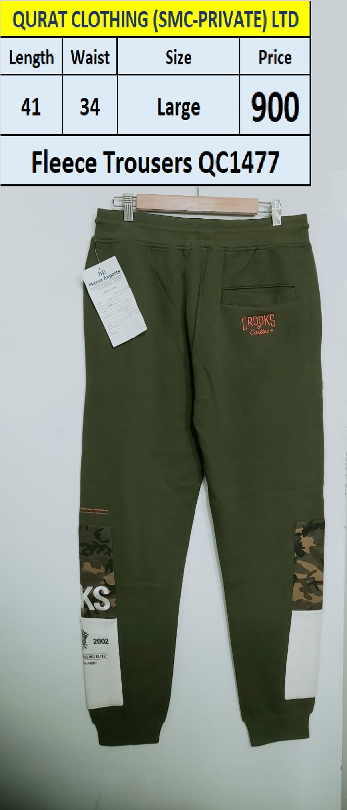 Branded Export Green Stylish Fleece Trouser QC1477