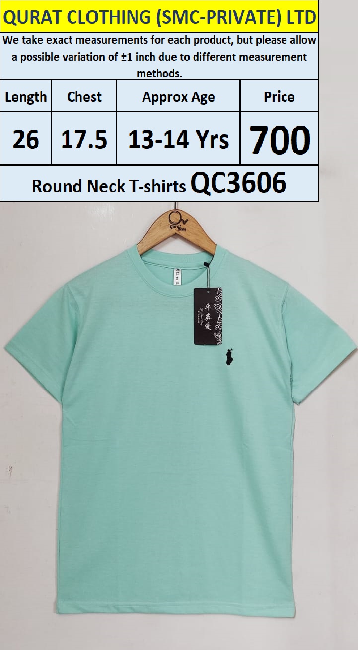 Round Neck Soft Cotton Blended T-shirts QC3606