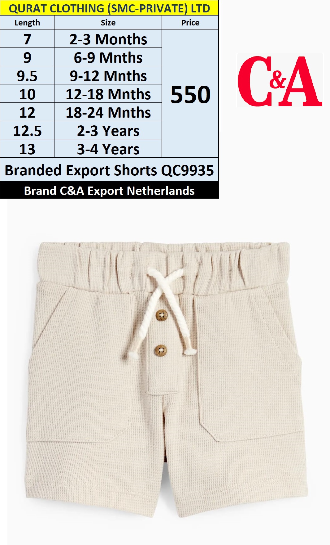 C&A Brand Shorts QC9935, Export Netherlands