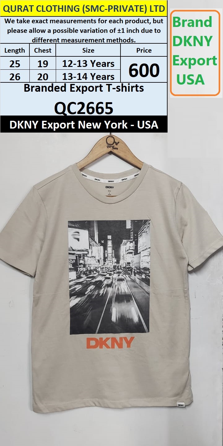 DKNY Brand Navy Blue T-shirt QC2665 Export New York - USA