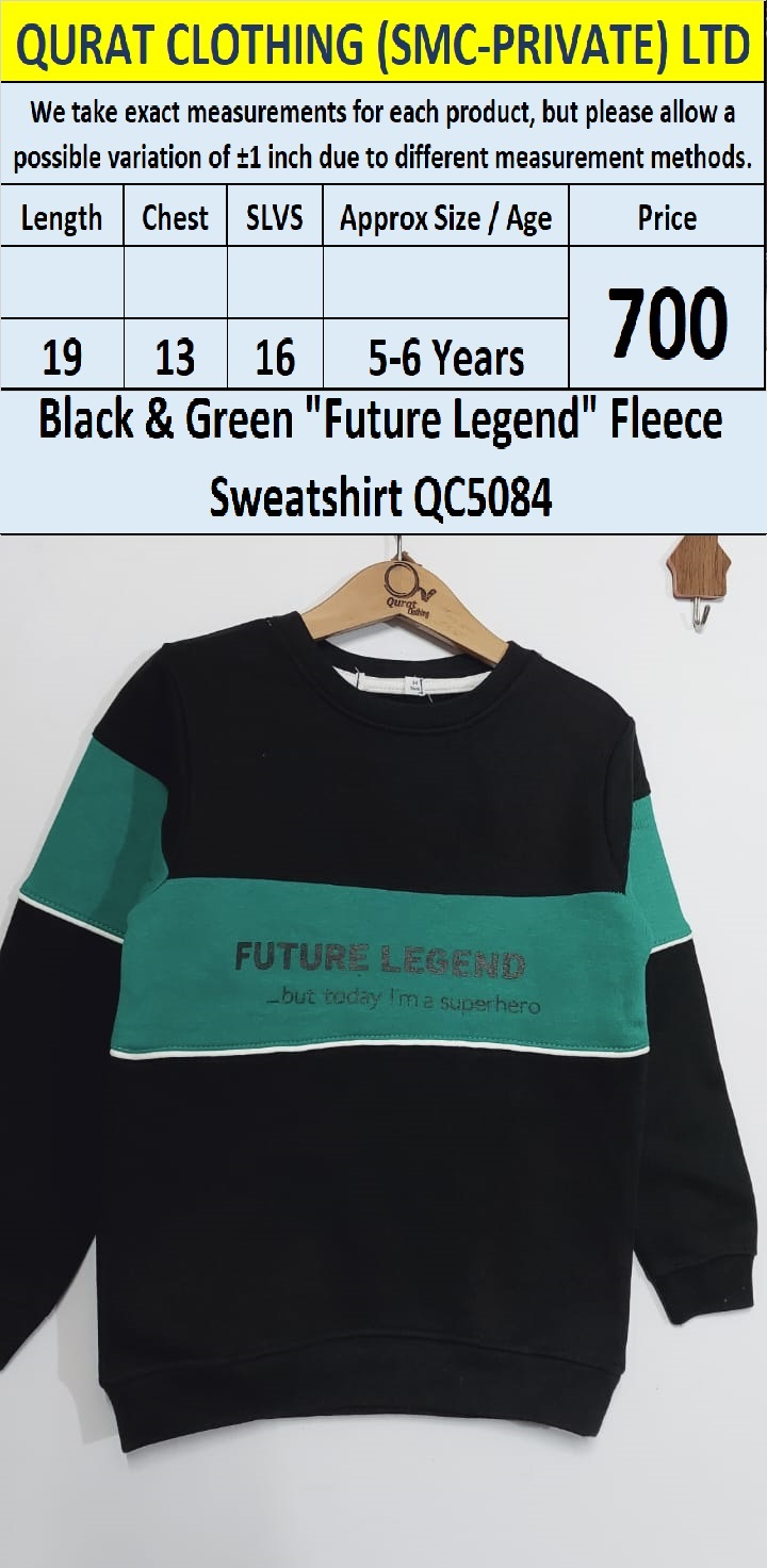 Black & Green “Future Legend” Fleece Sweatshirt QC5084 – Export Europe