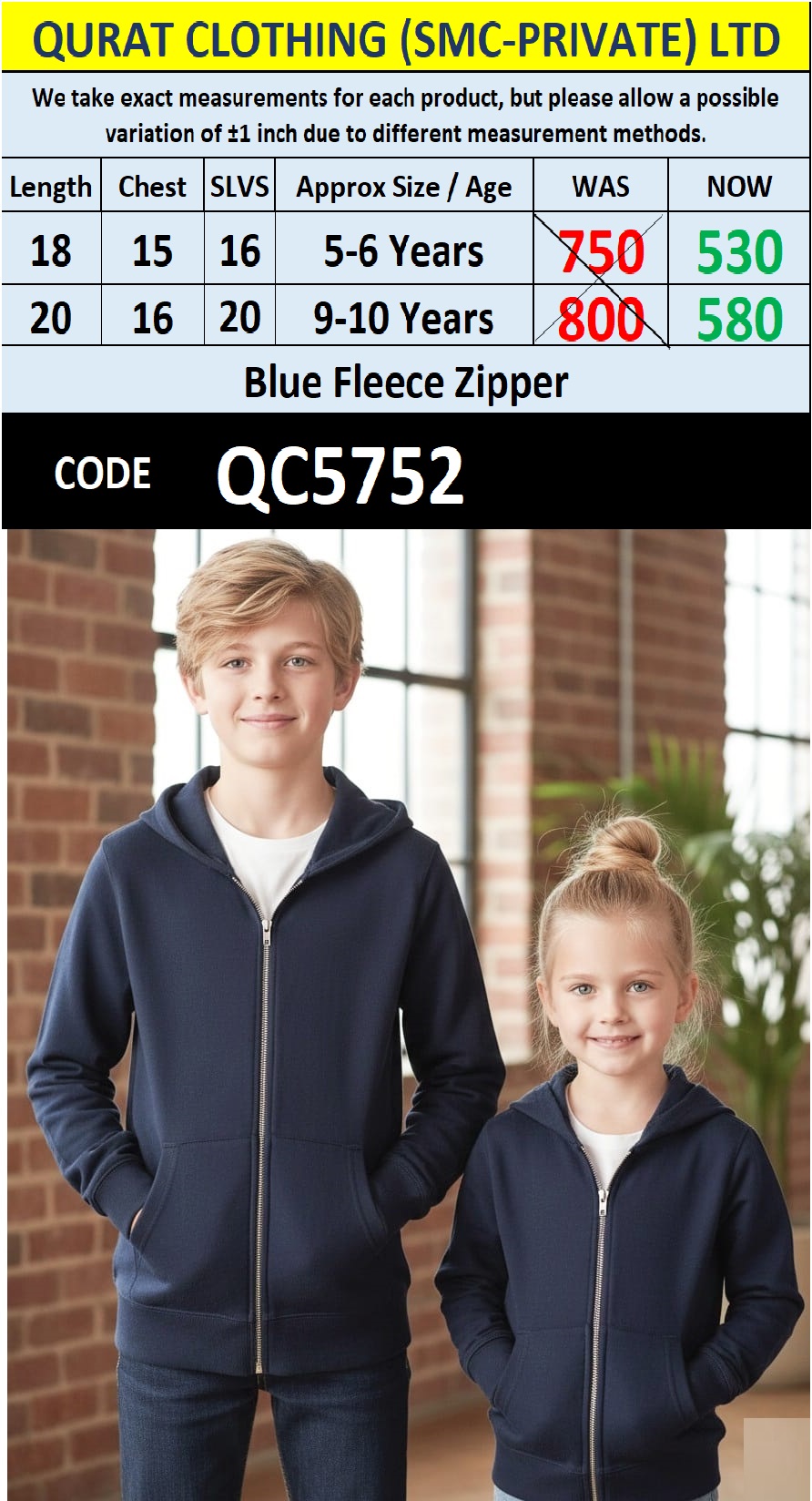 Branded Navy Blue Fleece Zipper Export Product - QC5752