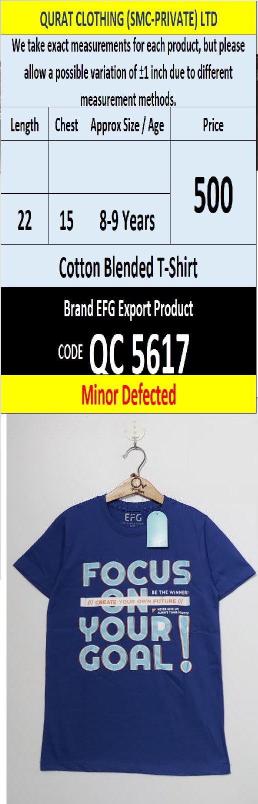 BRand EFG Cotton Blended T-shirts (Minor Defected) - QC5617
