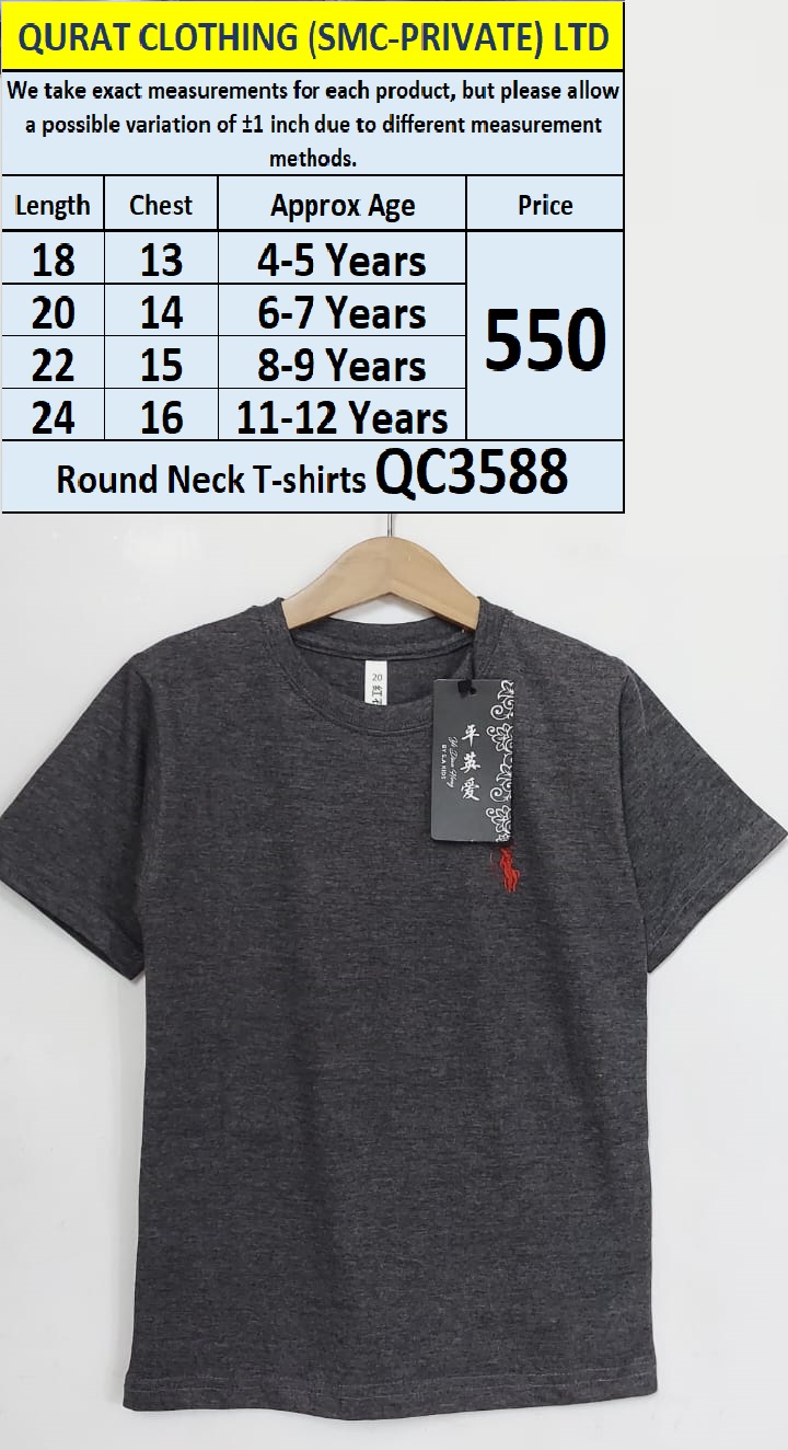 Round Neck Soft Cotton Blended T-shirts QC3588